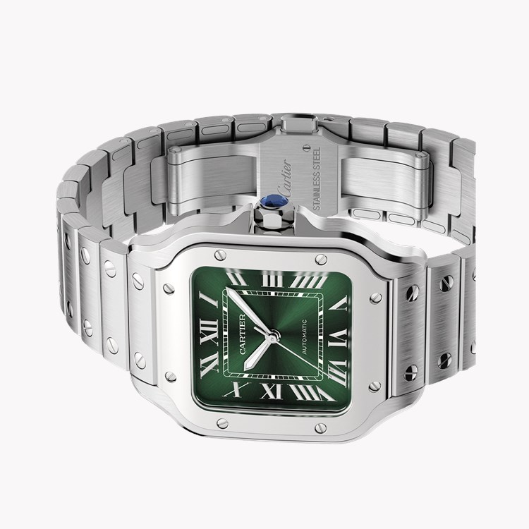 Cartier Santos de Cartier Medium, Green Dial, Roman Numerals_4