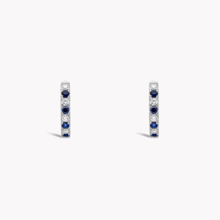 Sapphire & Diamond Half Hoop Earrings Brilliant cut, Claw set_2