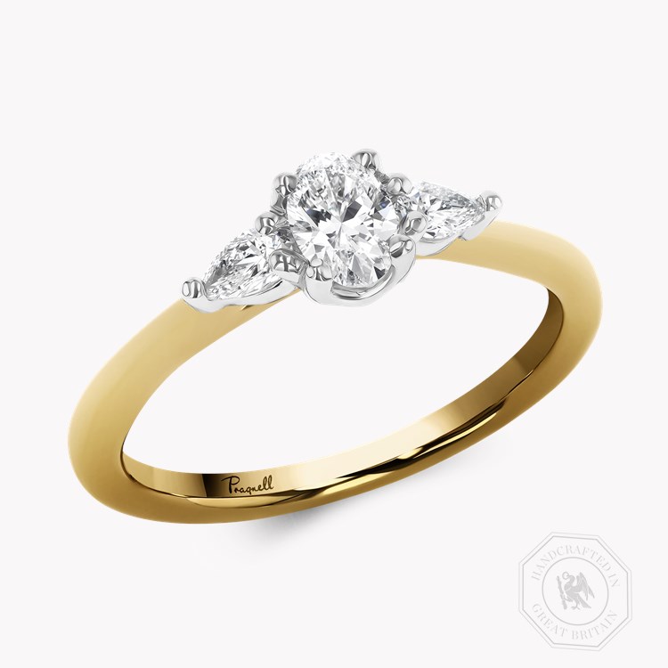 Classic 0.30ct Oval Cut Diamond Three Stone Ring Oval Cut, Claw Set_1