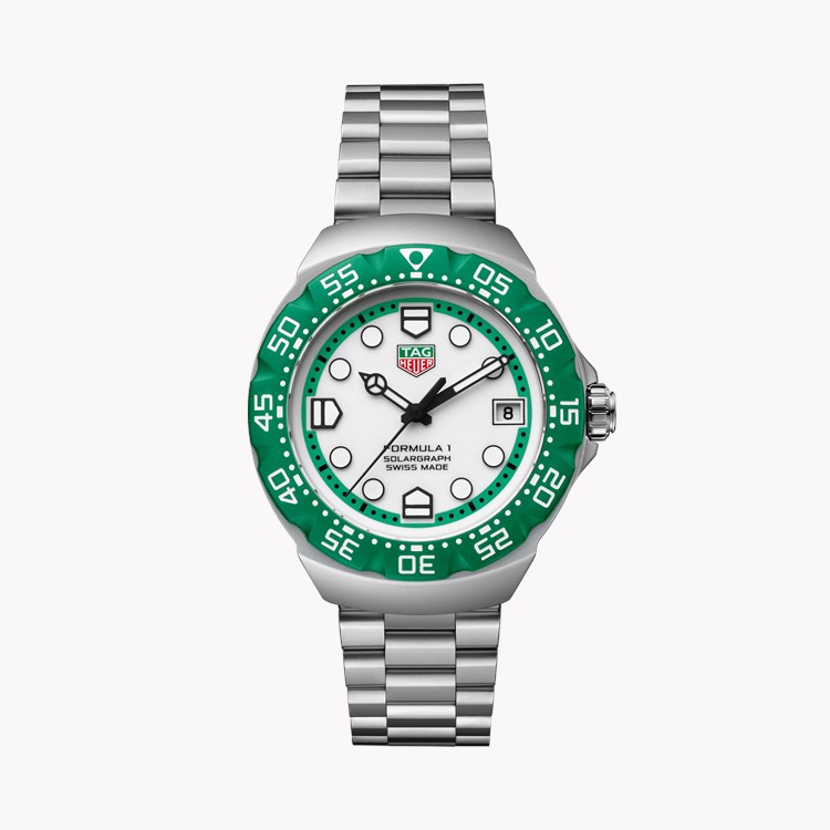TAG Heuer Formula 1 SolarGraph 38 38mm, White Dial, Dot Numerals_1