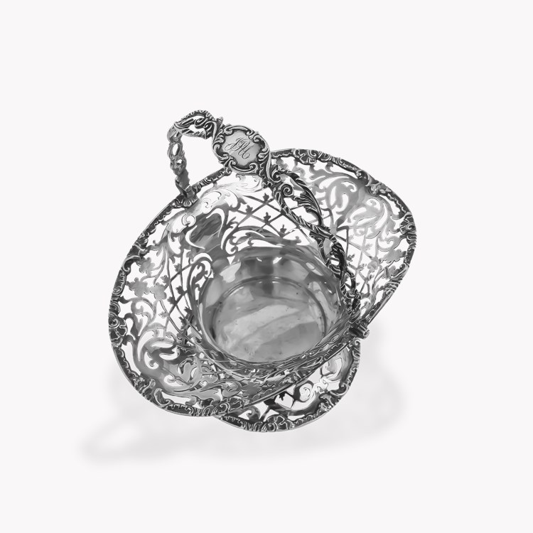 Edwardian Silver Pierced Bonbon Basket Hallmarked London_4