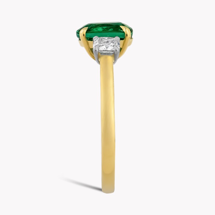 Cushion Cut 2.36ct Zambian Emerald and Diamond Ring Cushion Cut, Claw Set_4