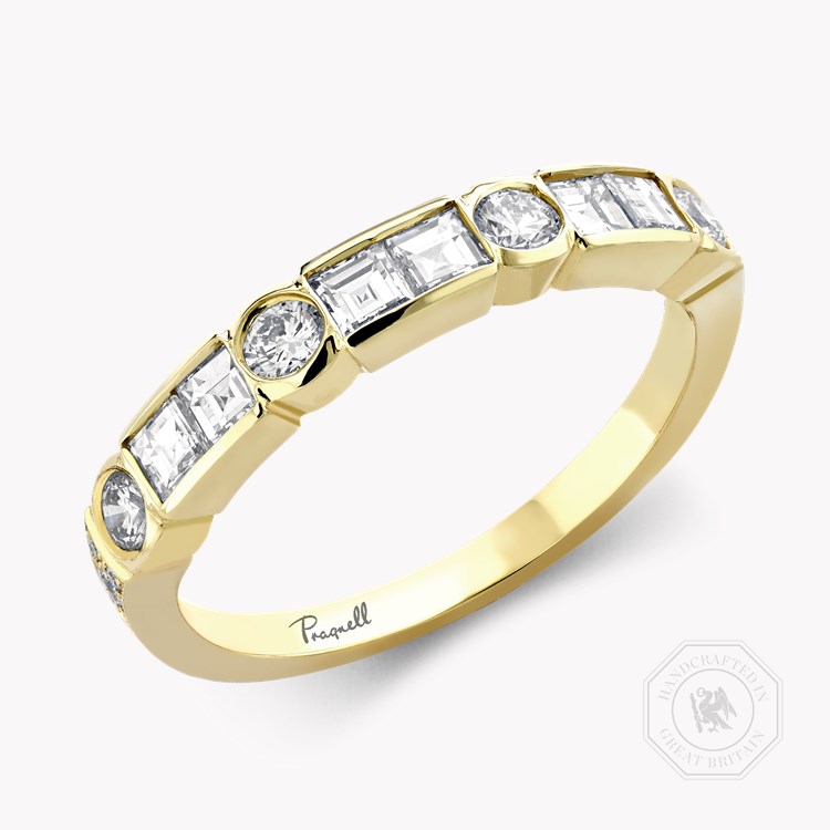 Antrobus 0.82ct Diamond Half Eternity Ring Carré Cut, Rubover Set_1