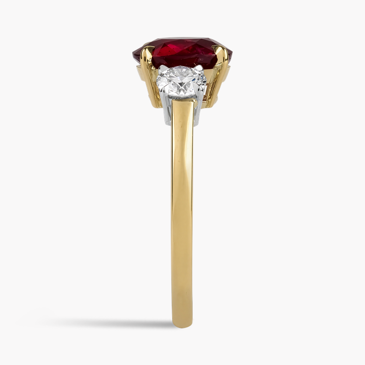 Oval Cut 2.10ct East African Ruby and Diamond Ring Oval Cut, Claw Set_4