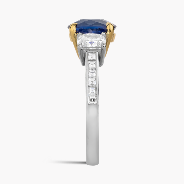 Cushion Cut 2.53ct Sapphire and Diamond Ring Cushion Cut, Claw Set_4
