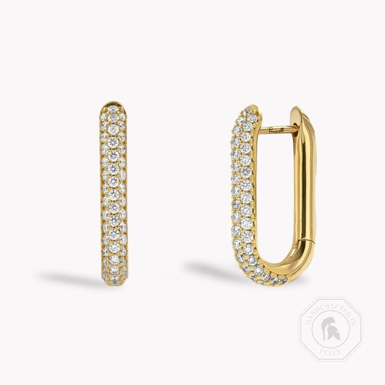 Havana 1.086ct Brilliant Cut Diamond Hoop Earrings   in 18ct Yellow Gold
