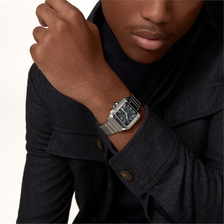 Cartier Santos de Cartier Medium, Green Dial, Roman Numerals_8