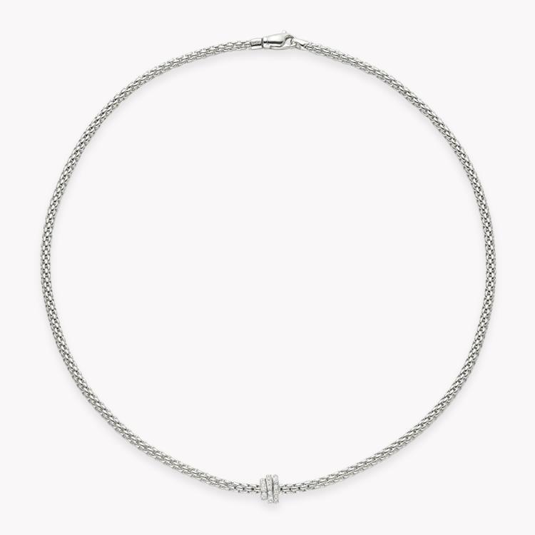 Fope Prima Diamond Necklace 0.10CT in 18CT White Gold Brilliant Cut, Grain Set_1