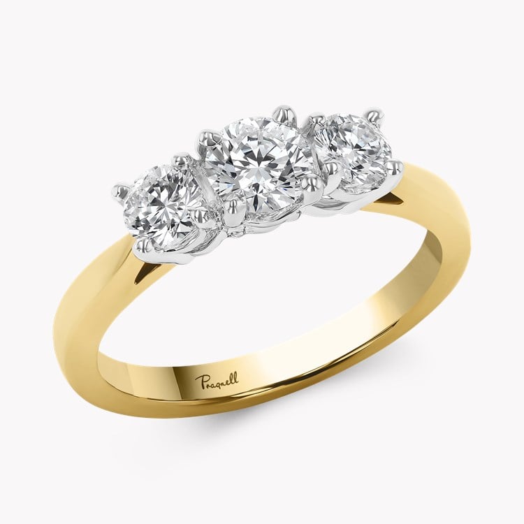 Classic 0.62ct Diamond Three Stone Ring Brilliant cut, Claw set_1