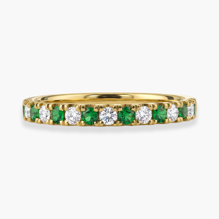 Brilliant Cut Tsavorite Garnet and Diamond Half Eternity Ring, view 2