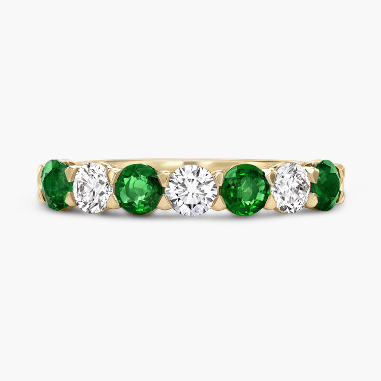 Emerald and Diamond Seven-Stone Ring Brilliant Cut, Seven-Stone, Claw Set_2