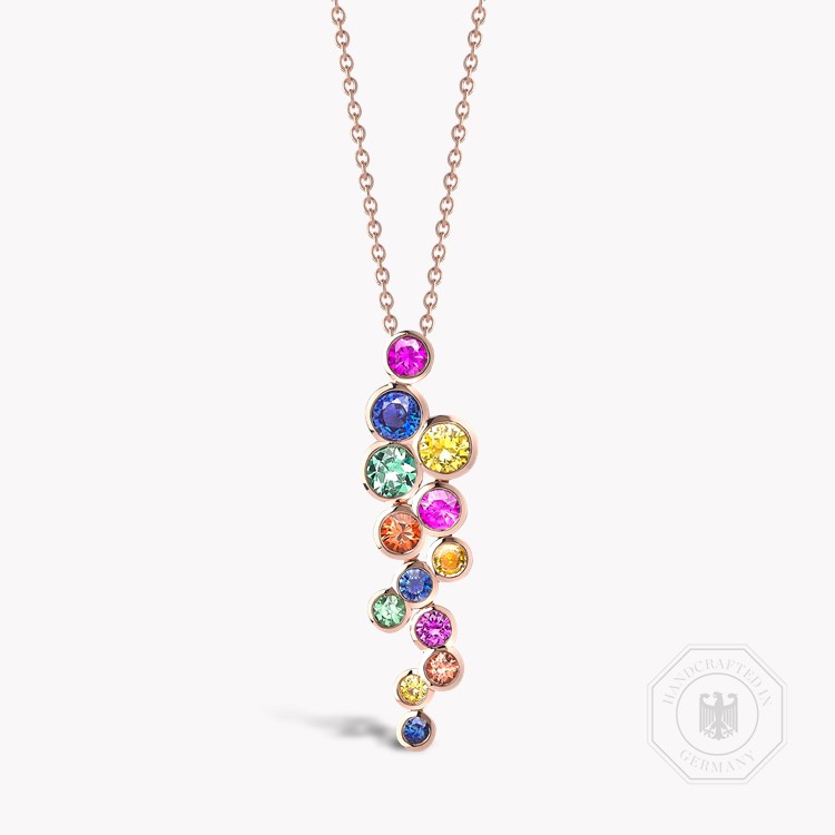 Bubbles Multi-Coloured Sapphire Drop Pendant