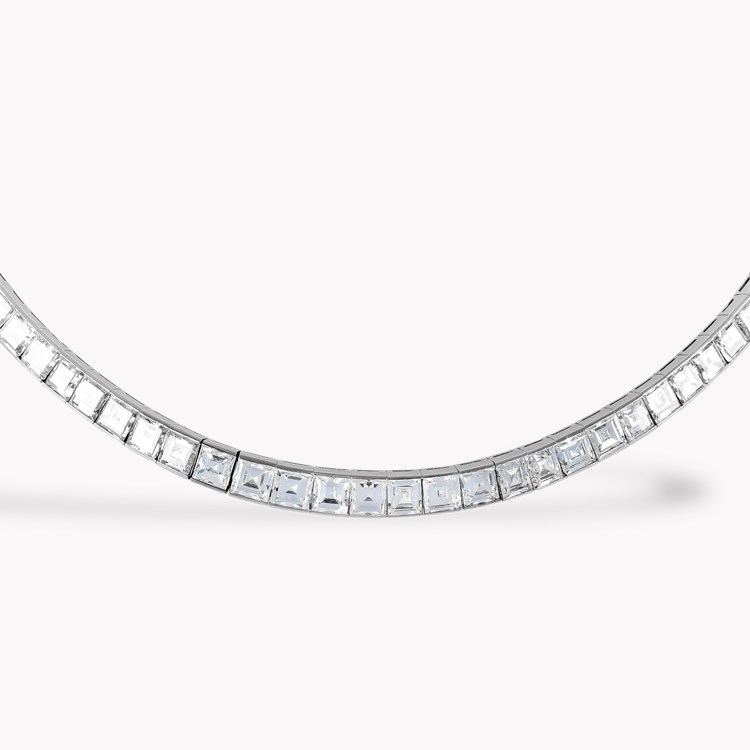 Art Deco Carré Cut 35.00ct Diamond Line Necklace Carré Cut, Channel Set_2