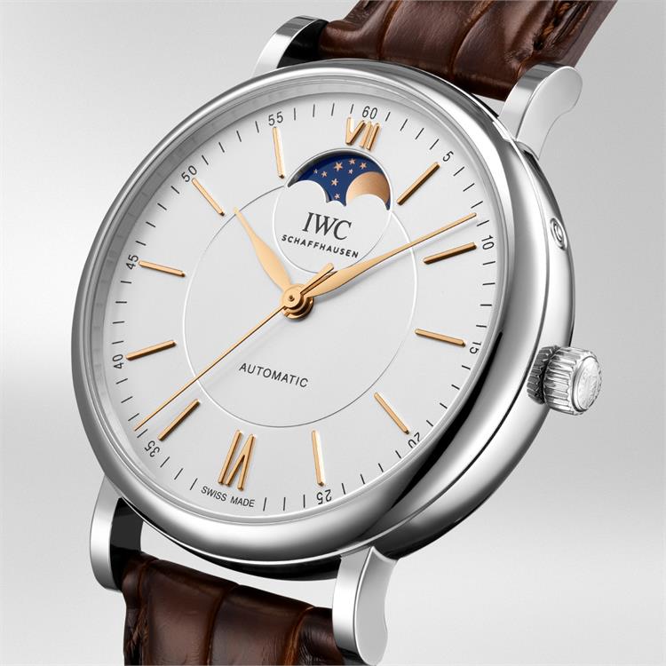 IWC Portofino Automatic Moonphase 40mm, Silver Dial, Baton Numerals_2