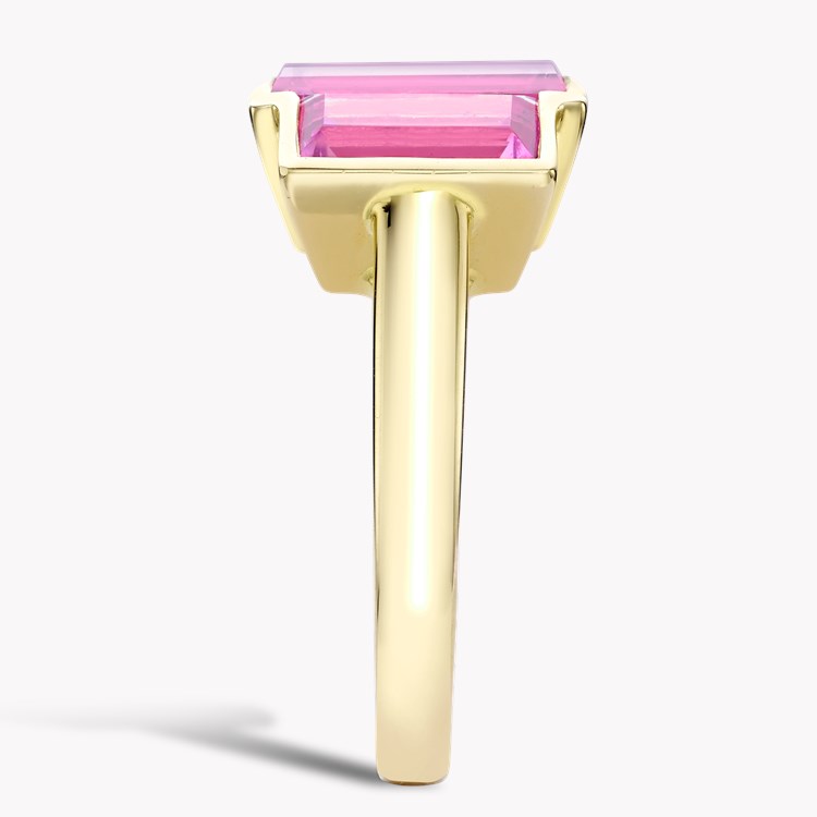 Kingdom Pink Tourmaline Ring Baguette Cut, Rubover Set_4