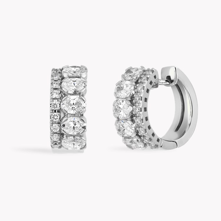 Oval Cut 1.69ct Diamond Hoop Earrings Oval Cut, Claw Set_1