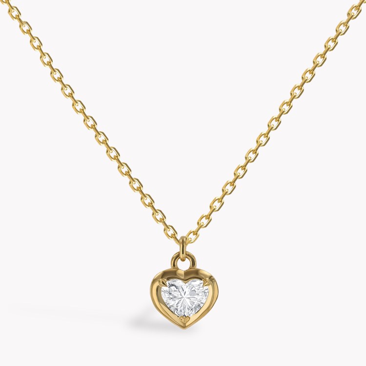 Skimming Stone 0.71ct Botswana Diamond Pendant Heart Shape, Claw Set_1