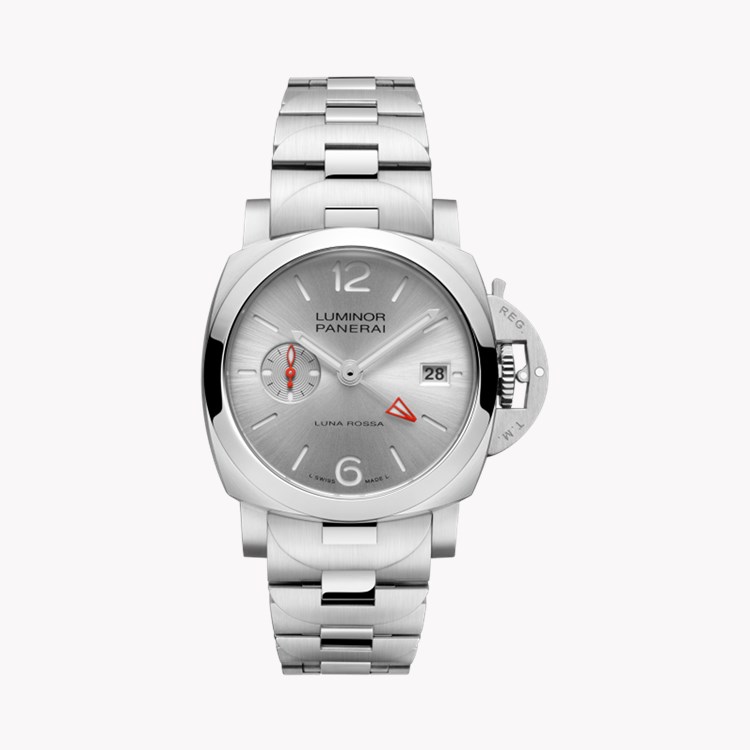 Panerai Luminor Luna Rossa GMT 40mm, Silver Dial, Baton & Arabic Numerals_1
