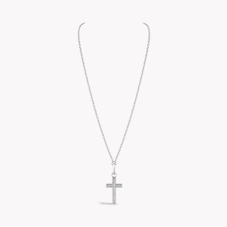 Diamond Cross Pendant Charm Brilliant Cut, Thread Set_2