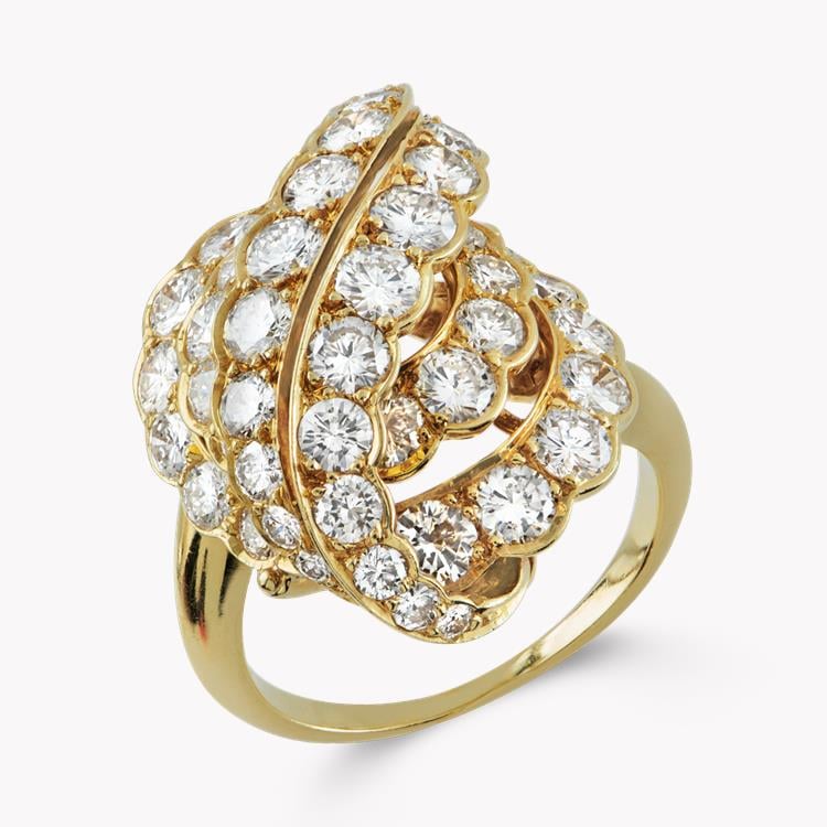 1970s Van Cleef & Arpels Diamond Ring 2.70CT in Yellow Gold Brilliant Cut Cocktail Ring_1