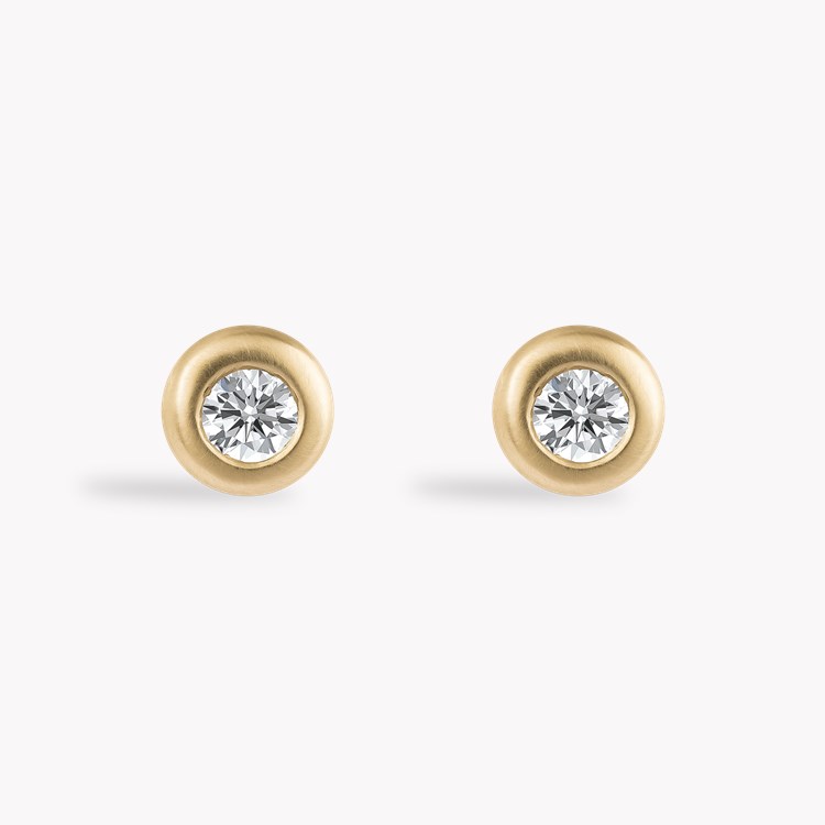 RockChain Two Stone Diamond Stud Earrings Brilliant Cut, Rubover Set_1