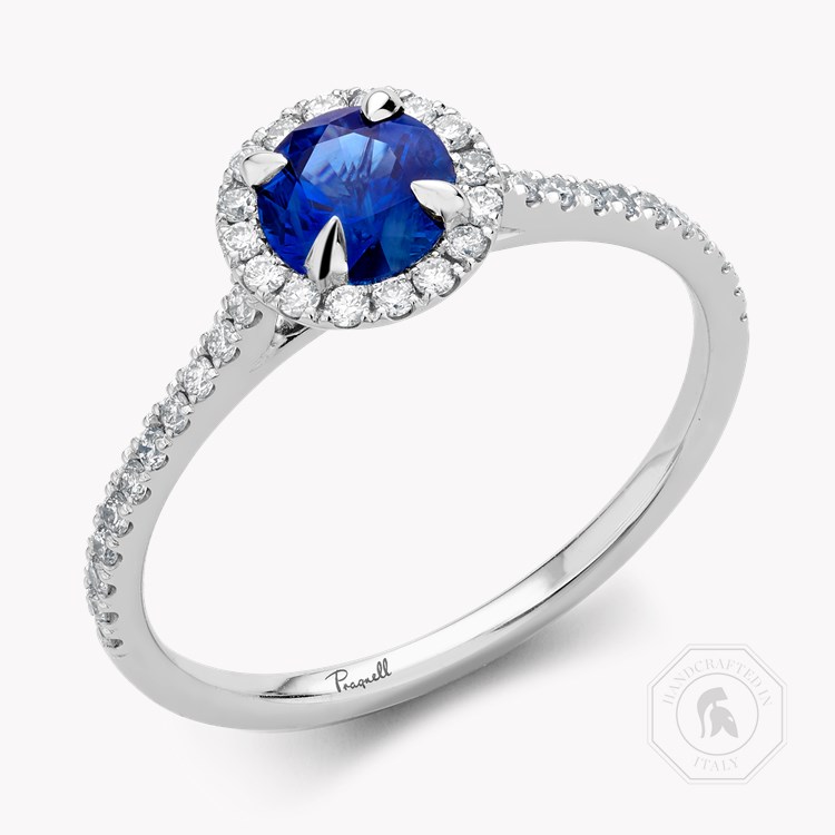 Sapphire and Diamond Cluster Ring Brilliant Cut, Claw & Grain Set_1