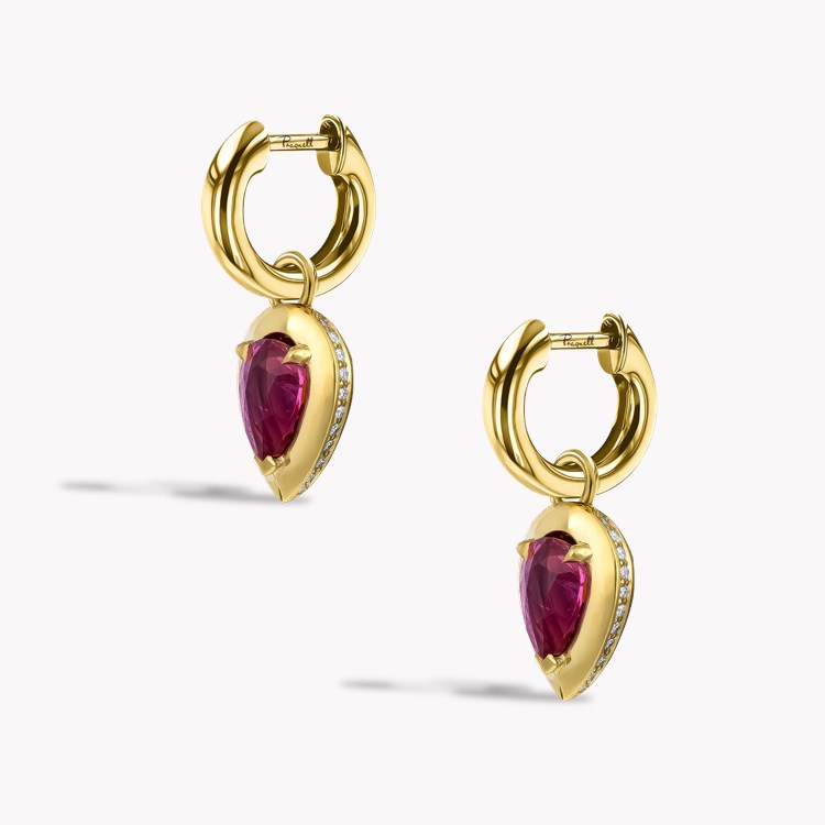 Skimming Stone 1.72ct Pink Sapphire Drop Earrings Pear Shaped, Claw Set_3