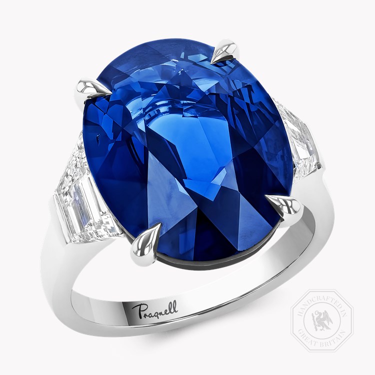 Masterpiece Oval Cut 11.03ct Sri Lankan Sapphire and Diamond Ring    in Platinum