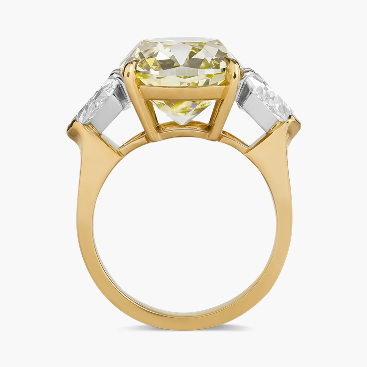 Masterpiece Cushion Cut 10.00ct Fancy Yellow Diamond Ring Modern Cushion Cut & Pear Shaped, Claw Set_3