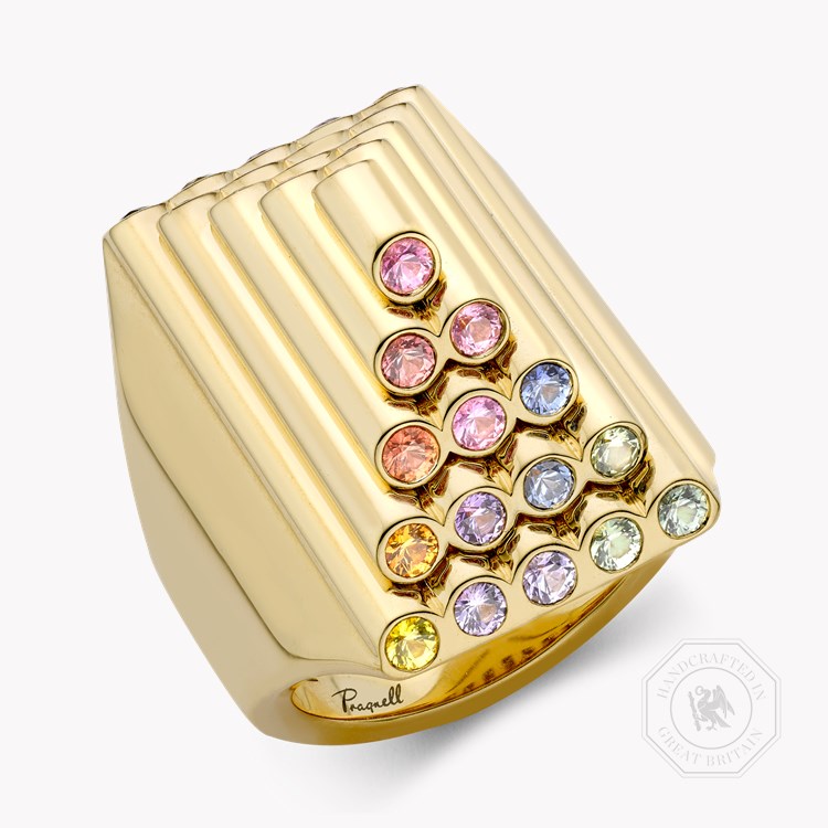 Eclipse 1.73ct Rainbow Sapphire Pyramid Ring Brilliant Cut, Rubover Set_1