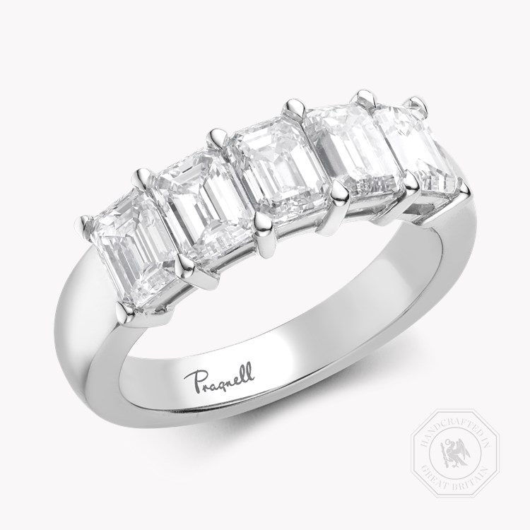 Five Stone Diamond Ring Emerald Cut, Claw Set_1