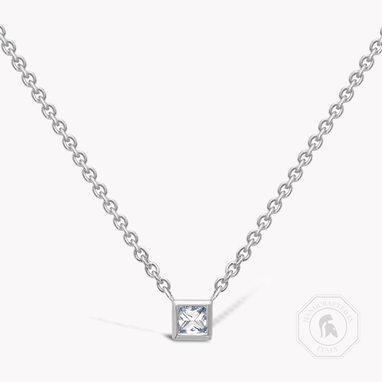 RockChic Diamond Solitaire Pendant Princess Cut, Rubover Set_1