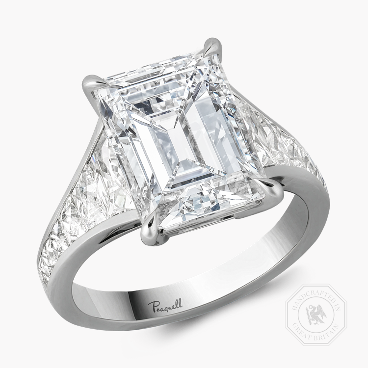 Masterpiece Pragnell Setting 5.02ct Diamond Ring - Emerald Cut   in Platinum