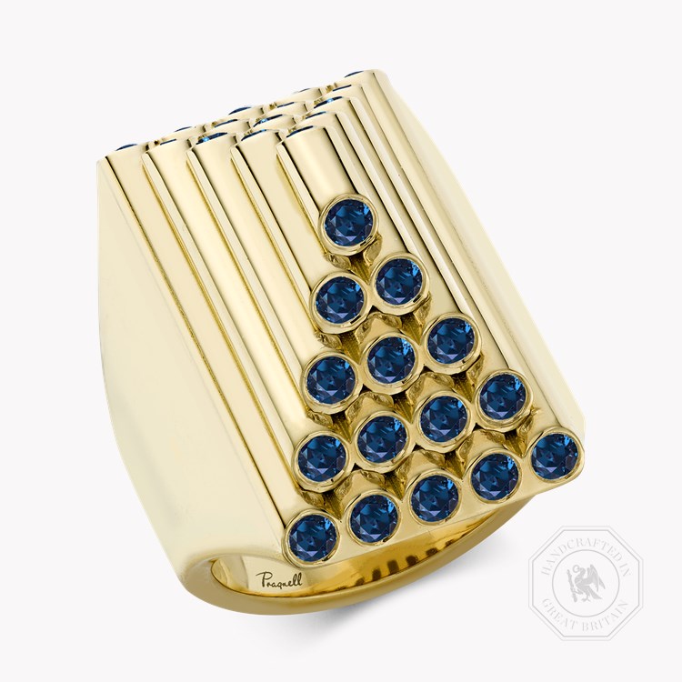 Eclipse 1.60ct Sapphire Pyramid Ring Brilliant Cut, Rubover Set_1