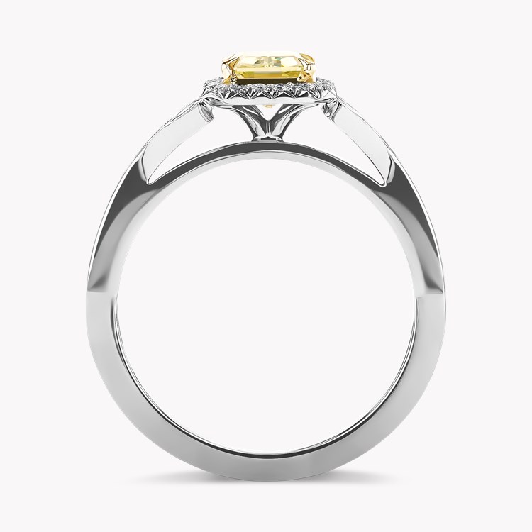 Cléo1.00ct Fancy Intense Yellow Diamond Cluster Ring Emerald Cut, Claw Set_3