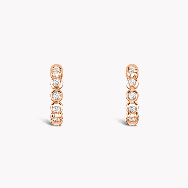 Bohemia Diamond Hoop Earrings Brilliant Cut, Rubover Set_2