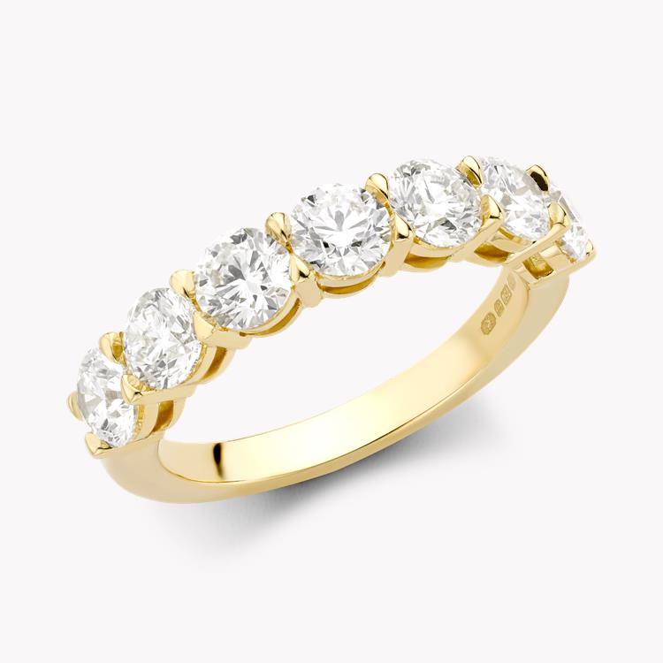Seven Stone Diamond  Ring  2.10CT in Yellow Gold Round Brilliant, Claw Set_1