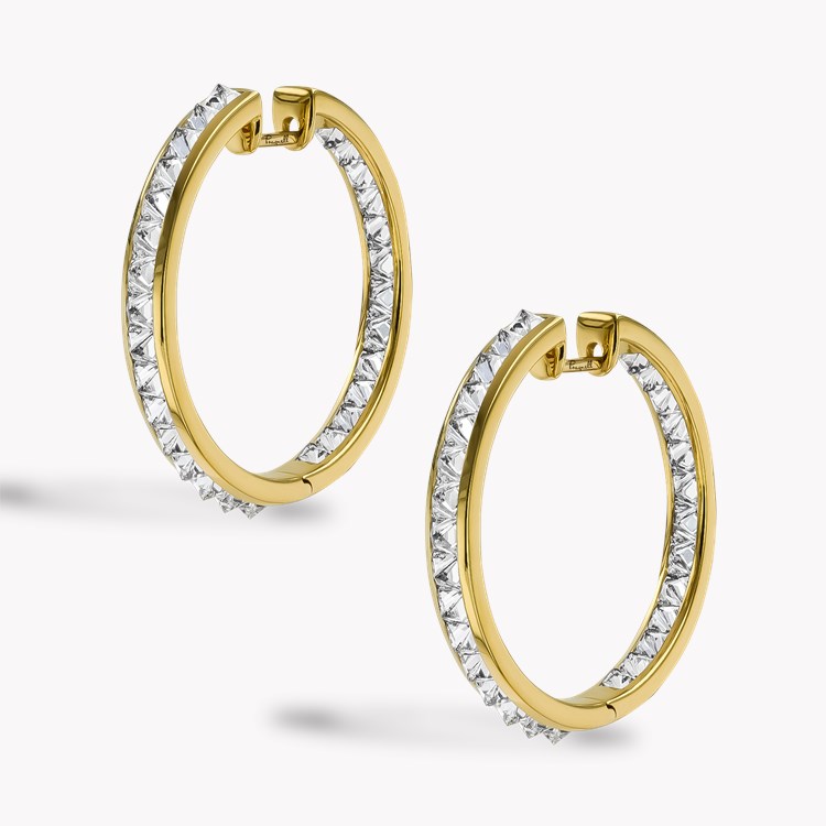 RockChic 5.00ct Large Inverted Diamond Hoop Earrings Princess Cut, Channel Set_3