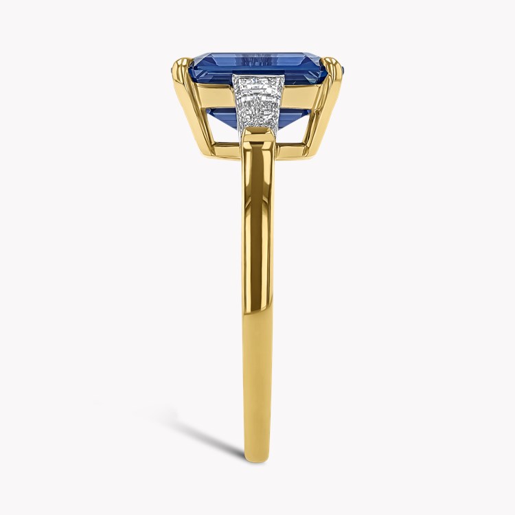 Regency Octagonal Cut 4.21ct Madagascan Sapphire and Diamond Ring Octagonal Cut, Claw Set_4