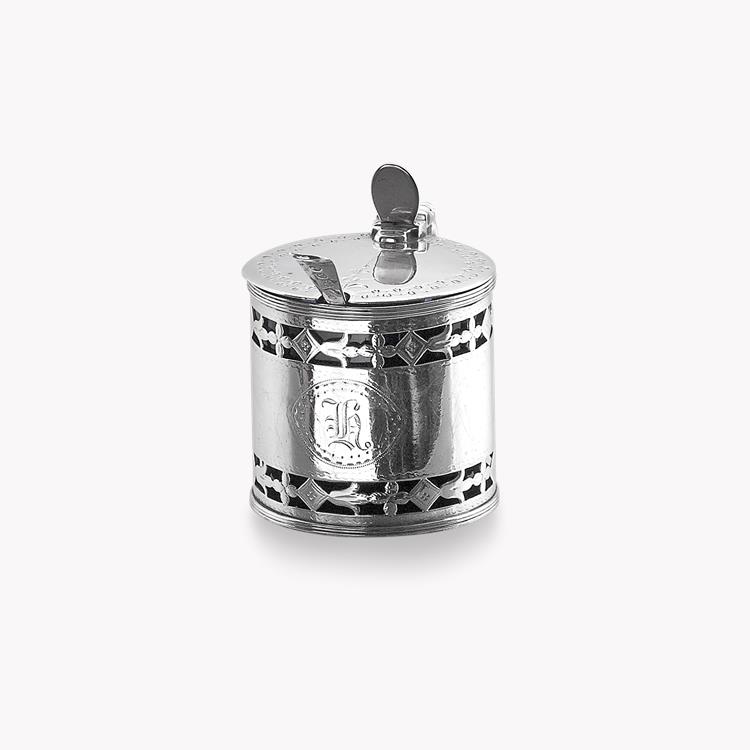 Silver George III Drum Mustard Pot Hallmarked London_2