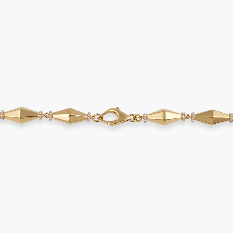 Cleopatra 4.74ct Natural Diamond Gold Faceted Barrel Link Bold Necklace Brilliant Cut, Pavé Set_3