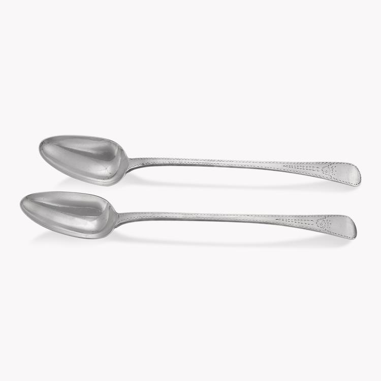 Silver George III Pair of Serving Spoons Solomon Hougham, 1805 Hallmarked London_1