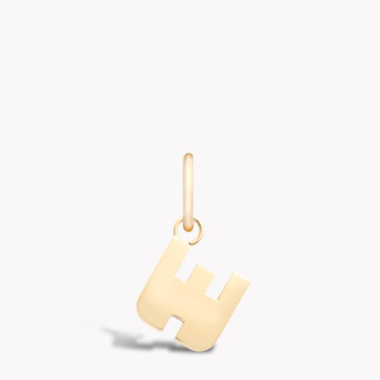 Medallion Letter W Pendant Charm  in 18ct Yellow Gold _1