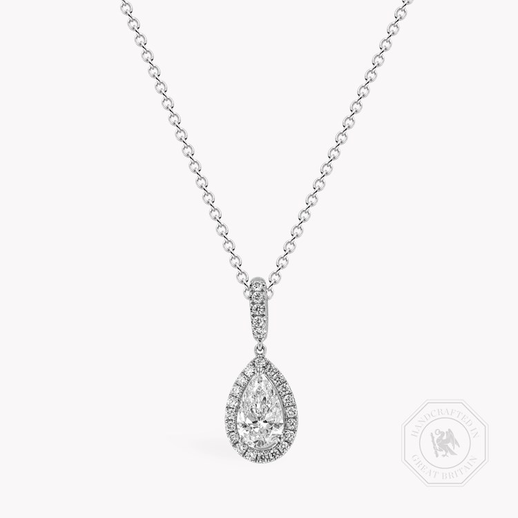 Celestial 1.01ct Diamond Pendant with Diamond Halo Pear & Brilliant Cut, Claw Set_1