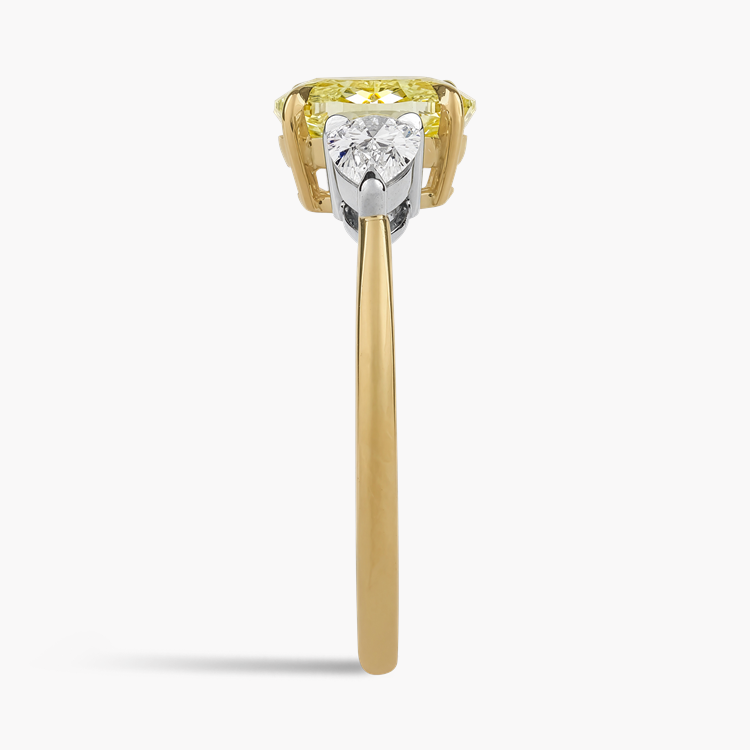 Oval Cut 1.42ct South African Fancy Yellow Diamond Ring Oval Cut & Pear Shape, Claw Set_4