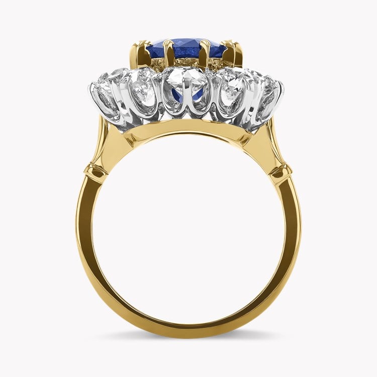 Masterpiece Cushion Cut 4.147ct Kashmir Sapphire Cluster Ring Cushion Antique Cut, Claw Set_3