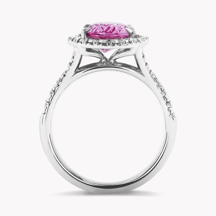 Madagascan Pink Sapphire and Diamond Cluster Ring Oval Cut, Claw Set_3