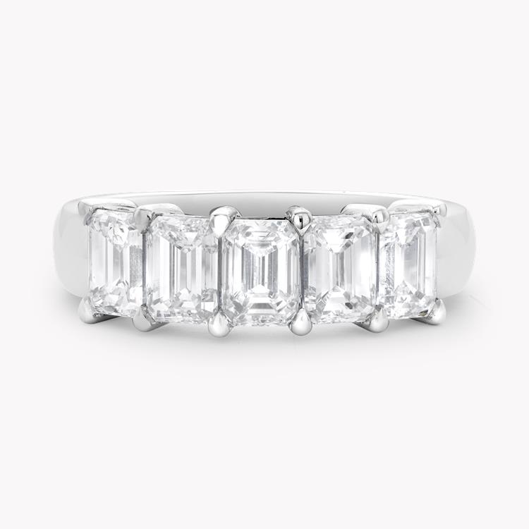 Five Stone Diamond Ring   2.5CT in Platinum Emerald Cut, Claw Set_2
