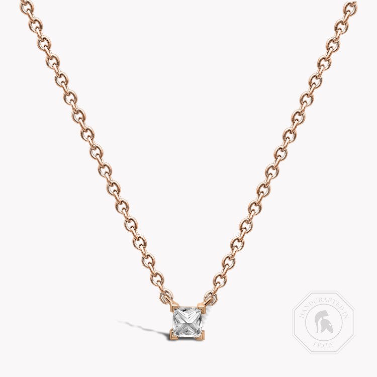 RockChic Diamond Solitaire Necklace Princess Cut, Claw Set_1