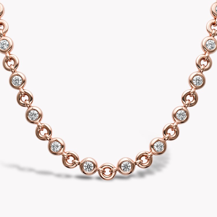 RockChain Twenty Stone Diamond Necklace in 18ct Rose
